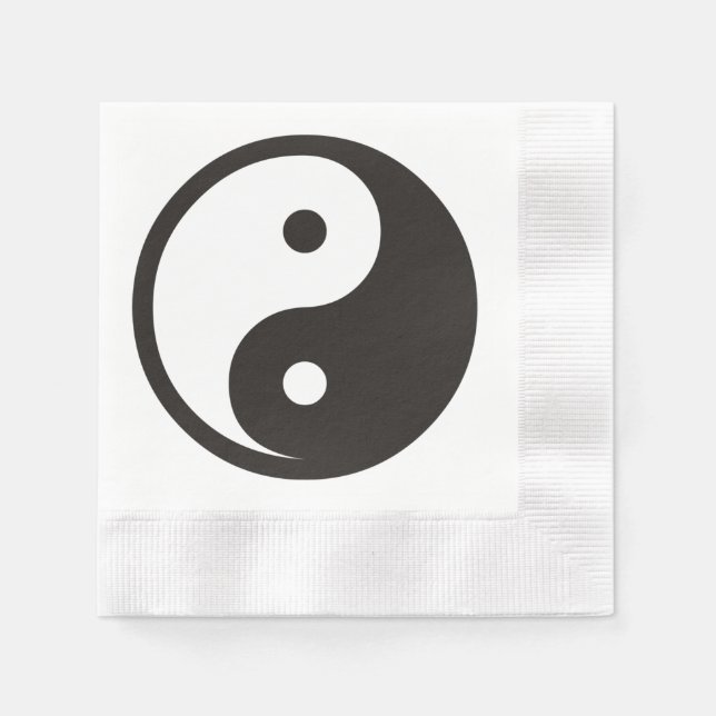 Servilleta De Papel Símbolo Yin Yang - diseño de tatuajes sólidos (Anverso)