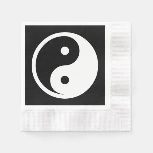 Servilleta De Papel Símbolo Yin Yang - diseño de tatuajes sólidos 2