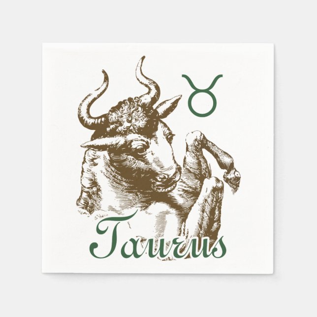 Servilleta De Papel Símbolo zodiaco del Rótulo Tauro (Anverso)
