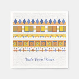 Servilleta De Papel Símbolos azules de la cocina del tío del patrón vi