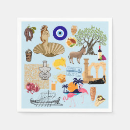 Servilleta De Papel Símbolos de Chipre para los amantes de los viajes