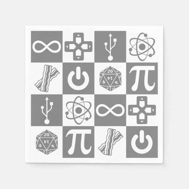 Servilleta De Papel Símbolos de geek (Anverso)