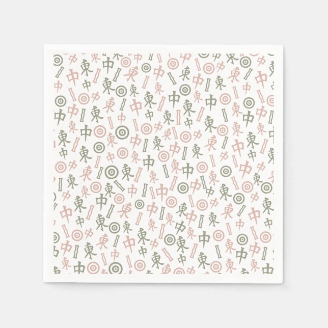 Servilleta De Papel Símbolos de Mahjong (Anverso)