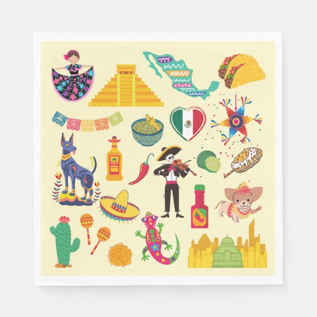 Servilleta De Papel Símbolos de México (Anverso)