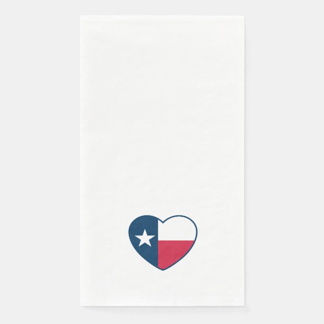 Servilleta De Papel Símbolos de Texas, Bandera de Texas, corazón (Anverso)
