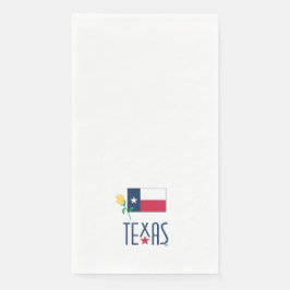 Servilleta De Papel Símbolos de Texas, Bandera de Texas y Rosa Amarill