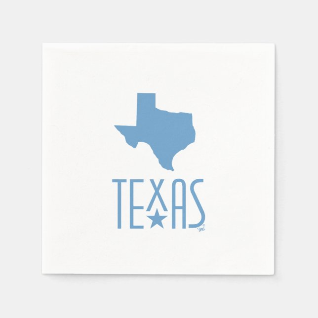 Servilleta De Papel Símbolos de Texas, estado de Texas, azul (Anverso)