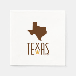 Servilleta De Papel Símbolos de Texas, Estado de Texas, marrón