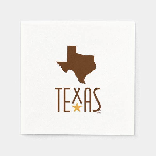 Servilleta De Papel Símbolos de Texas, Estado de Texas, marrón (Anverso)