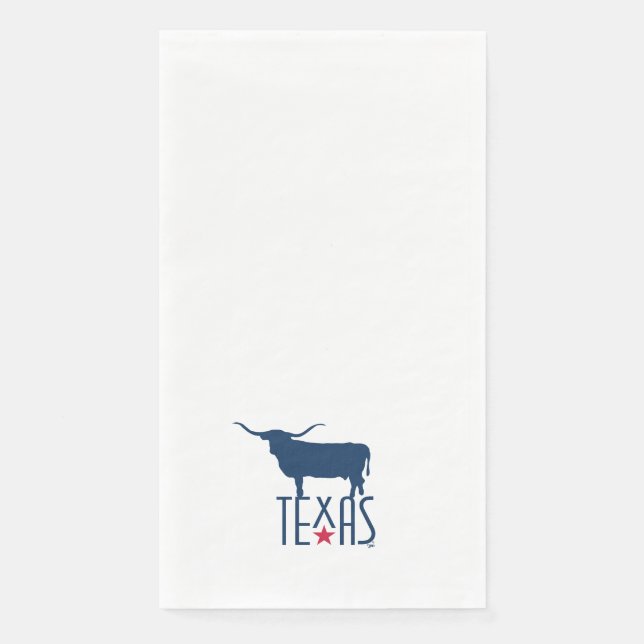 Servilleta De Papel Símbolos de Texas, Longhorn, marina pequeña (Anverso)