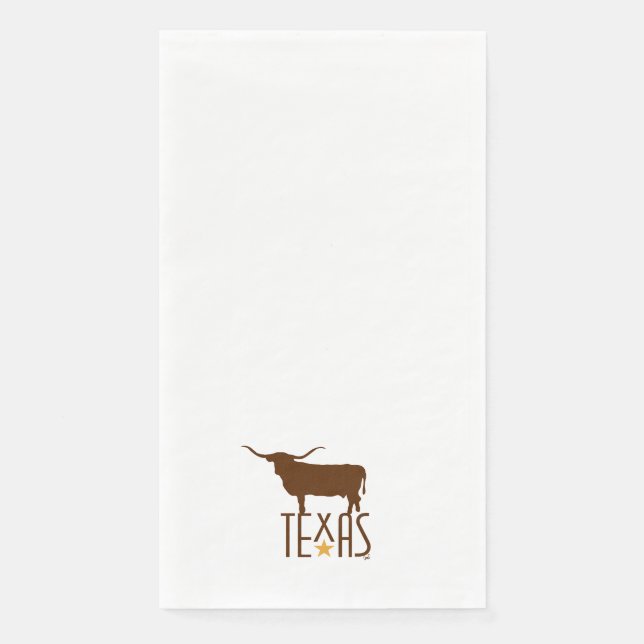 Servilleta De Papel Símbolos de Texas, Longhorn, marrón pequeño (Anverso)