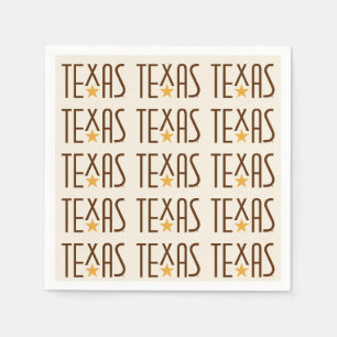 Servilleta De Papel Símbolos de Texas, Texas y Star Brown