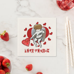 Servilleta De Papel Símbolos del amor del Cupid