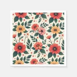 Servilleta De Papel Simetría floral clásica