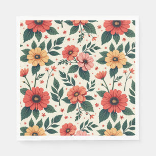 Servilleta De Papel Simetría floral clásica