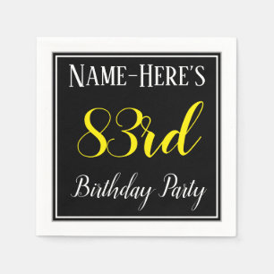 Servilleta De Papel Simple, 83° cumpleaños con nombre personalizado