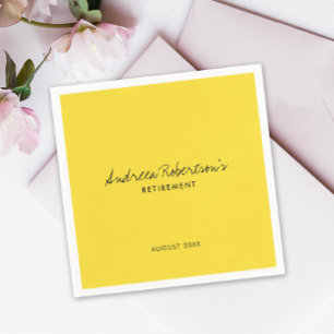Servilleta De Papel Simple Amarillo Color Sólido Básico Con Letra Mode