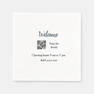 Servilleta De Papel Simple apertura de bienvenida código de barras QR