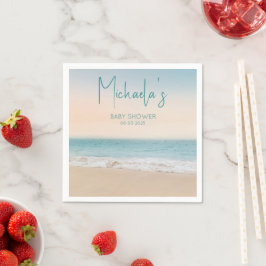 Servilleta De Papel Simple Beach Gender Neutral Baby Shower
