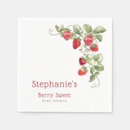Servilleta De Papel Simple Berry Sweet Strawberry Baby Shower