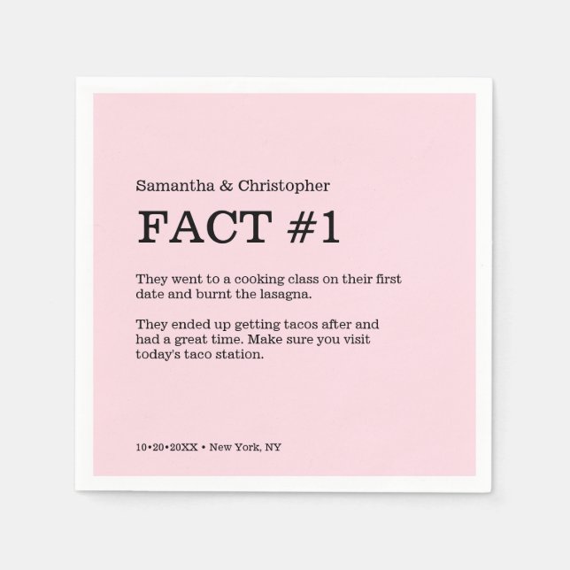 Servilleta De Papel Simple Boda Blanco Rosa (Anverso)