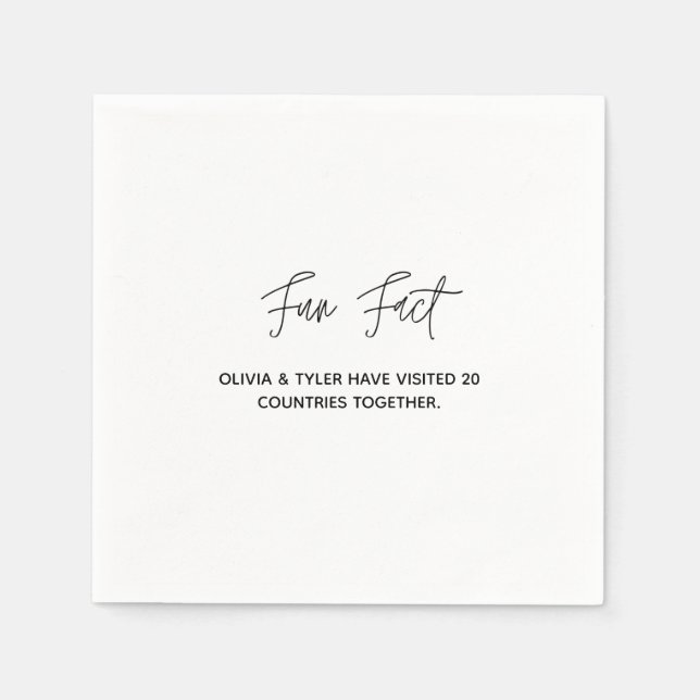 Servilleta De Papel Simple Boda Fun Fact Paper Napkin (Anverso)