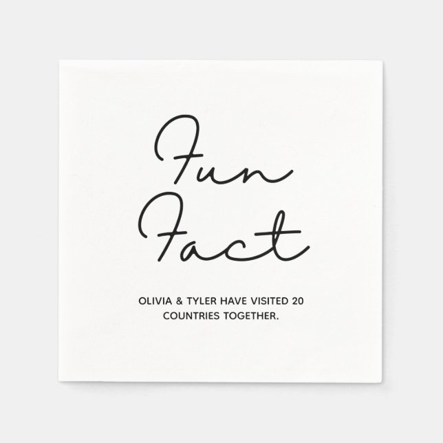 Servilleta De Papel Simple Boda Fun Fact Paper Napkin (Anverso)
