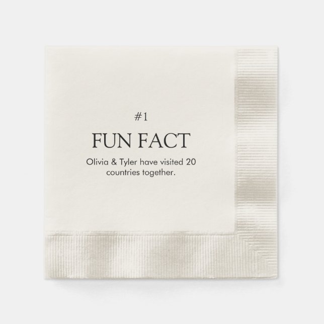 Servilleta De Papel Simple Boda Fun Fact Paper Napkin (Anverso)