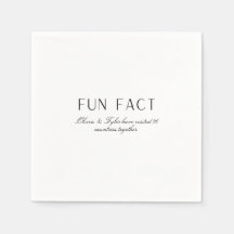 Simple Boda Fun Fact Paper Napkin