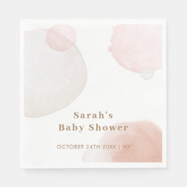 Servilleta De Papel Simple Boho Watercolor Resumen Baby Shower
