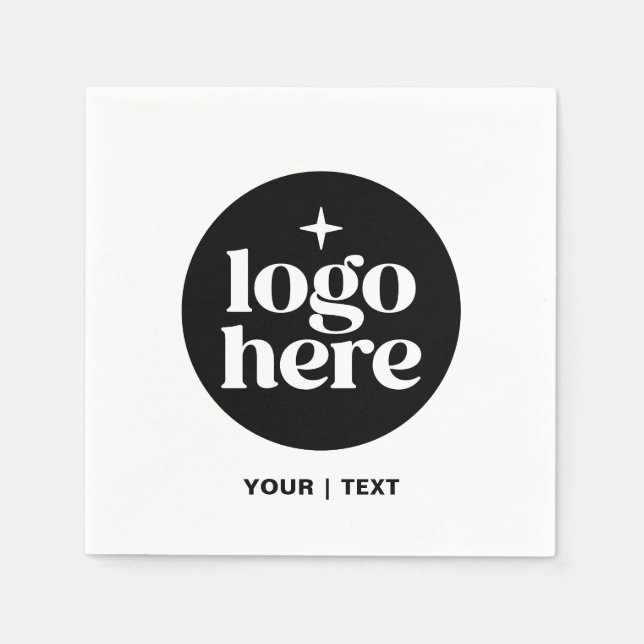 Servilleta De Papel Simple Branded Custom Text & Logo (Anverso)