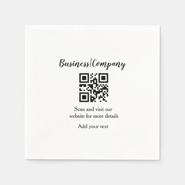 Servilleta De Papel Simple business company website barcode QR add nam (Anverso)