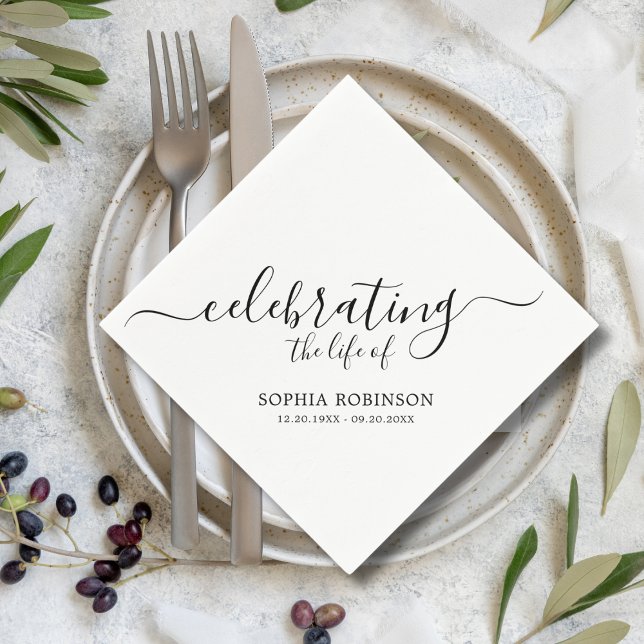 Servilleta De Papel Simple Celebración Del Funeral De Guión Elegante (Subido por el creador)