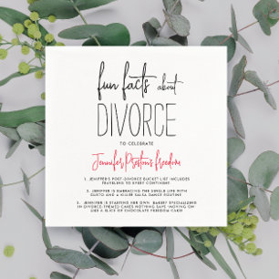 Servilleta De Papel Simple Chic Negro Y Blanco Divorcio Datos Divertid