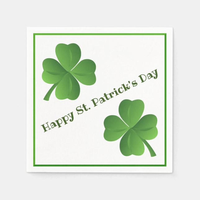Servilleta De Papel Simple Classic St. Patrick's Day Shamrock Fiesta (Anverso)