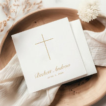 Simple Cruz de Oro Bautizo Script