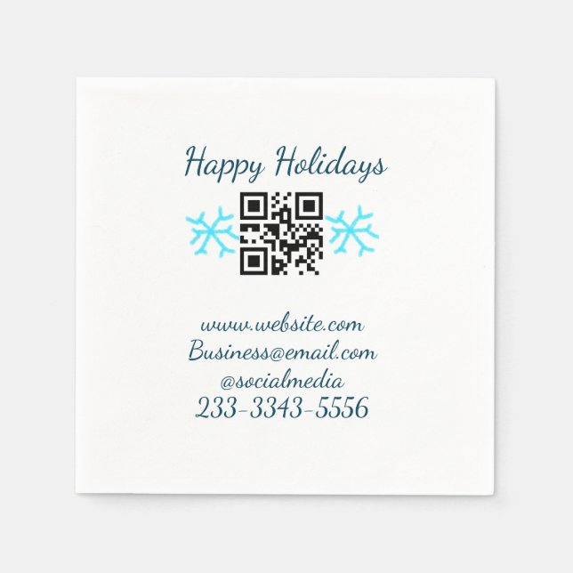 Servilleta De Papel simple custom QR code add your name text  Classic  (Anverso)