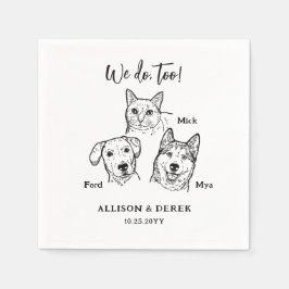 Servilleta De Papel Simple Cute Cat Dog Pet Wedding Custom