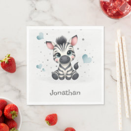 Servilleta De Papel Simple cute little cartoon zebra