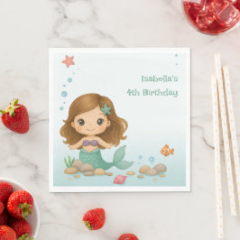 Servilleta De Papel Simple cute little mermaid