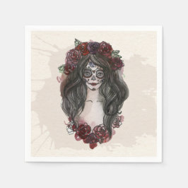 Servilleta De Papel Simple Día de los Muertos dibujado a mano | Servil