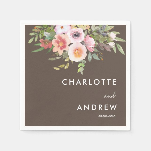 Servilleta De Papel Simple, elegant eucalyptus, flowers  (Anverso)