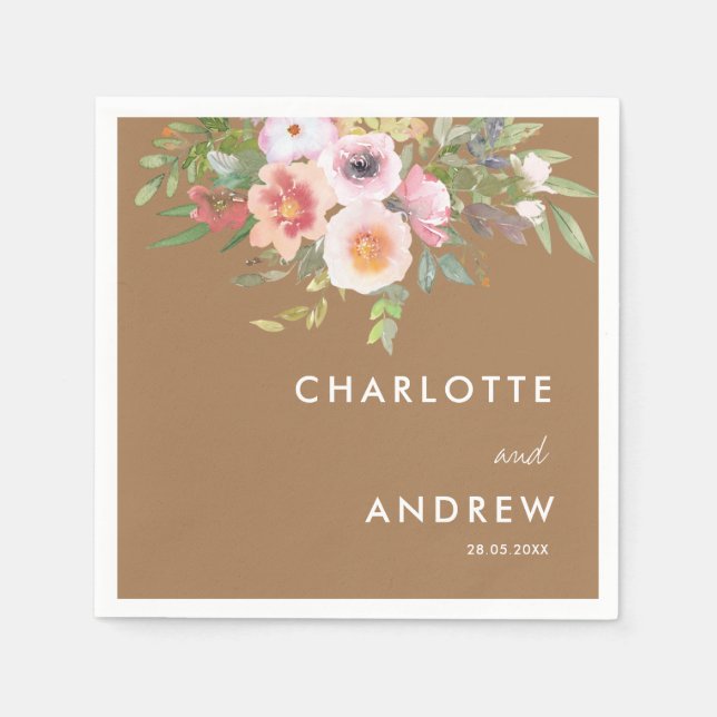 Servilleta De Papel Simple, elegant eucalyptus, flowers  (Anverso)