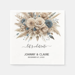 Servilleta De Papel Simple Elegant Modern Boho Pampas Grass Classic