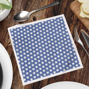 Servilleta De Papel Simple Estrellas Blancas Azules Patrióticas Minima