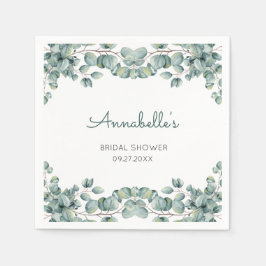 Servilleta De Papel Simple Eucalyptus Green Bridal Shower