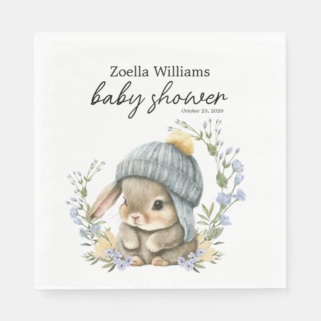 Servilleta De Papel Simple Forest Woodland Baby Shower Napkin (Anverso)