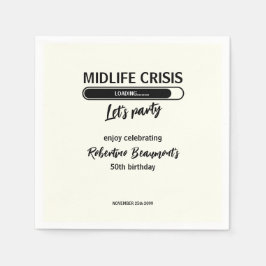 Servilleta De Papel Simple Funny Midlife Crisis Loading 50th Birthday