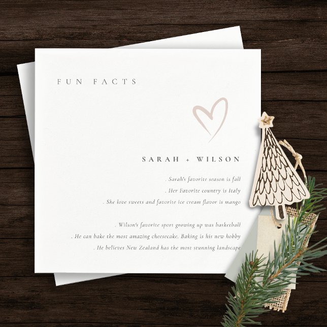 Servilleta De Papel Simple guión Rubor Heart Boda Fun Hacts (Subido por el creador)