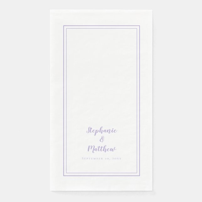 Servilleta De Papel Simple Lavender Modern Minimalist Wedding Dinner (Anverso)